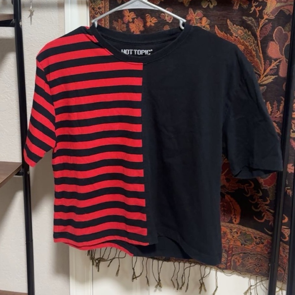 Kids Striped Black and Red Shirt